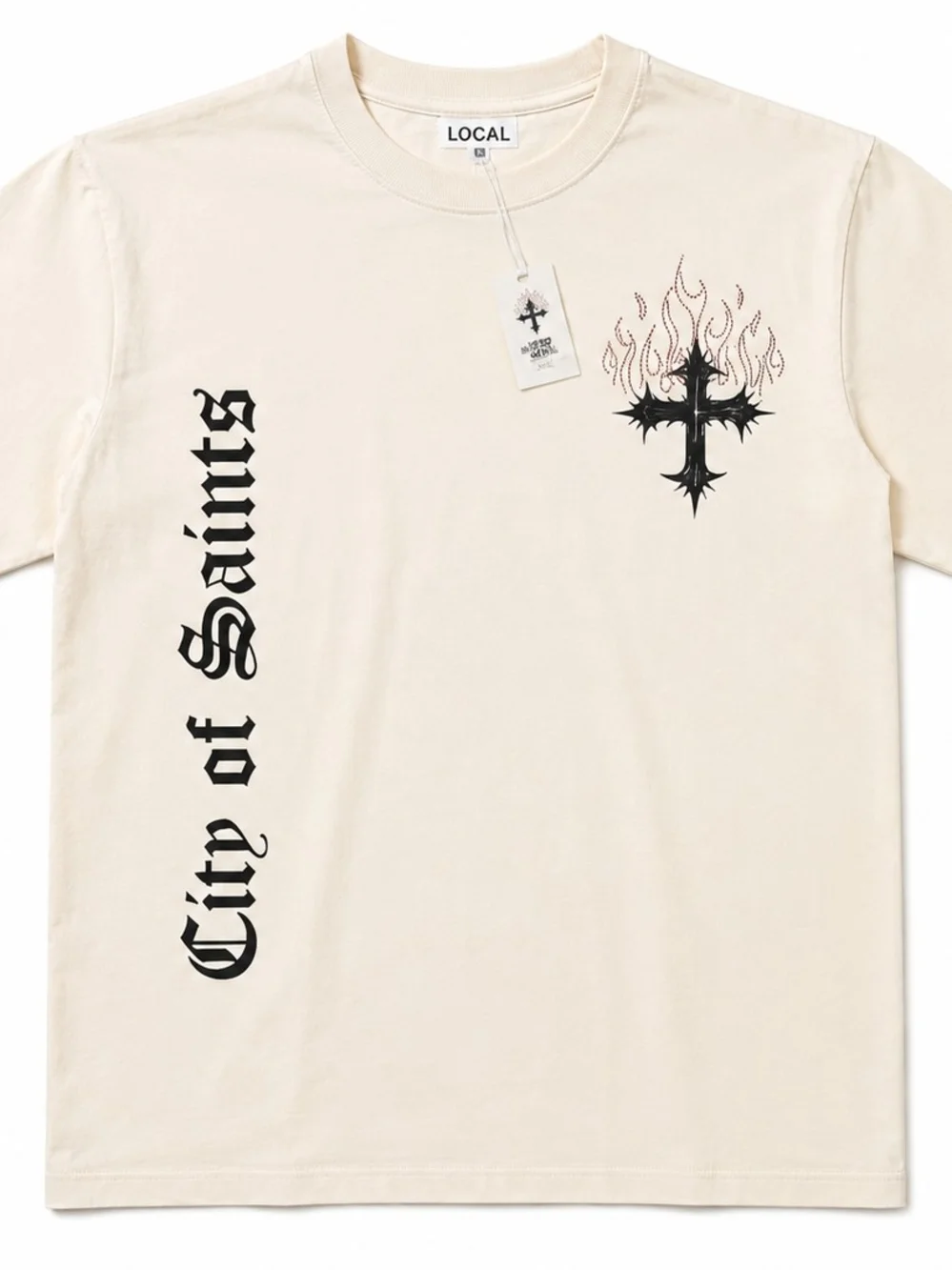 Cream 'City of Saints' Short-Sleeve Graphic Tee